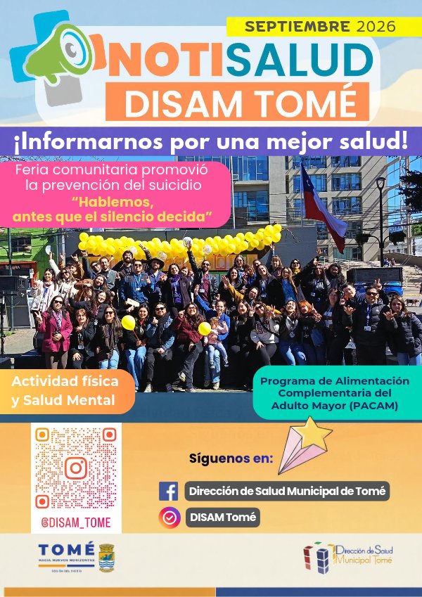 Portada de NotiSalud Tomé · Septiembre 2026 (leer la revista)